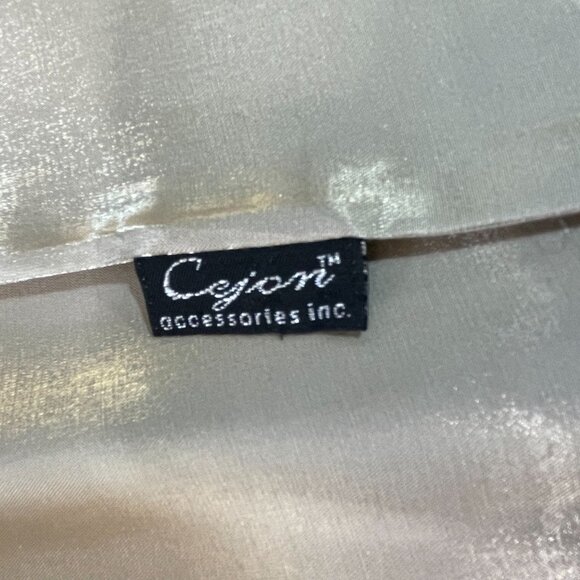 Cejon Gold Satin Scarf Wrap Elegant Coquette Evening Shawl Soft Girl Y2K Glam - Picture 2 of 9